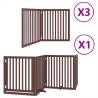 Foldable Dog Gate with Door - 800 cm Brown Poplar Wood