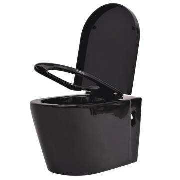 Wall Hung Toilet with Concealed Cistern - Black Ceramic