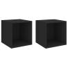 Stylish Black Wall Cabinets - 2 pcs - 37x37x37 cm