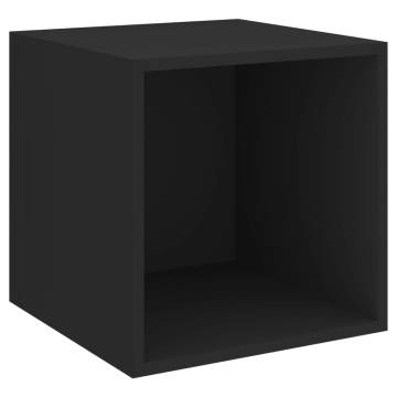 Stylish Black Wall Cabinets - 2 pcs - 37x37x37 cm