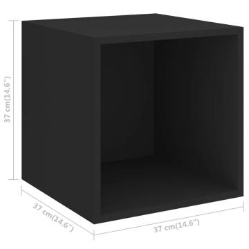 Stylish Black Wall Cabinets - 2 pcs - 37x37x37 cm