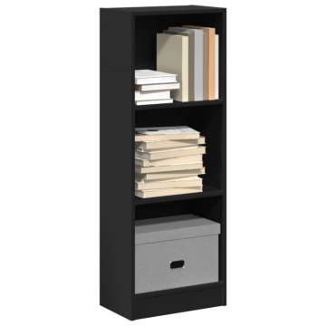 Stylish Black Bookcase - 40x24x109 cm Engineered Wood