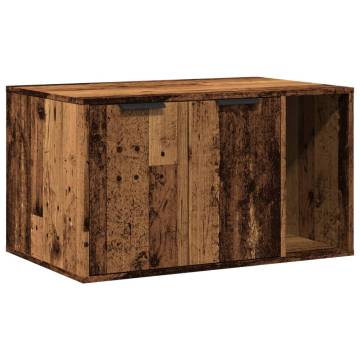 Stylish Cat Litter Box Enclosure in Old Wood - 80x50x45 cm