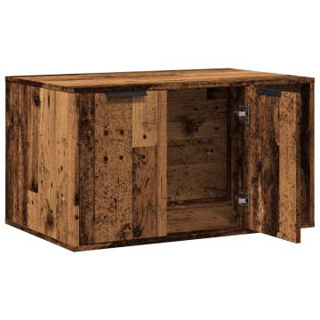 Stylish Cat Litter Box Enclosure in Old Wood - 80x50x45 cm