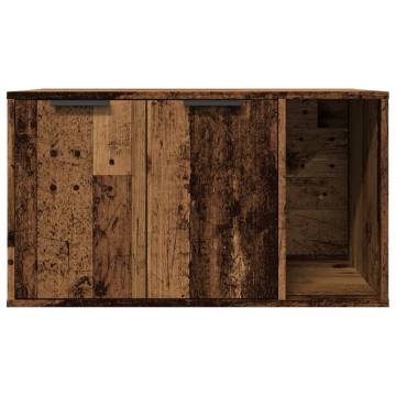 Stylish Cat Litter Box Enclosure in Old Wood - 80x50x45 cm