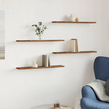 Wall Shelves 4 pcs Old Wood - Durable & Stylish Storage