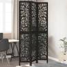  Room Divider 3 Panels Black Solid Wood Paulownia Size 40 x 220 cm Number of 3 