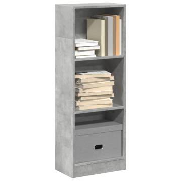 Stylish Concrete Grey Bookcase - 40x24x109 cm | Hipo Market