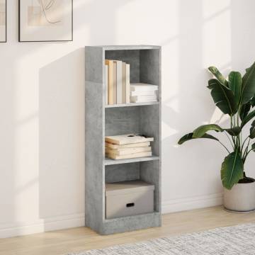 Stylish Concrete Grey Bookcase - 40x24x109 cm | Hipo Market