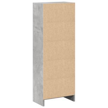 Stylish Concrete Grey Bookcase - 40x24x109 cm | Hipo Market