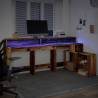 Desk with LED Lights - Old Wood 200x104 cm | HipoMarket