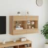 Sonoma Oak TV Wall Cabinet with LED Lights - 98.5x30x60.5 cm