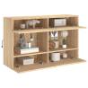 Sonoma Oak TV Wall Cabinet with LED Lights - 98.5x30x60.5 cm