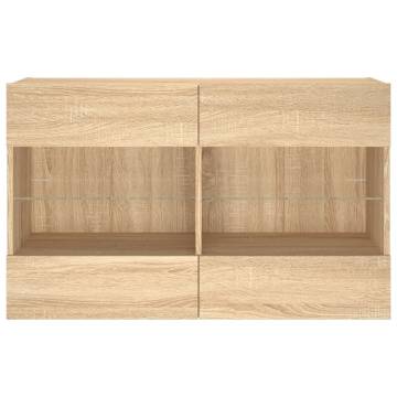 Sonoma Oak TV Wall Cabinet with LED Lights - 98.5x30x60.5 cm