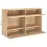 Sonoma Oak TV Wall Cabinet with LED Lights - 98.5x30x60.5 cm