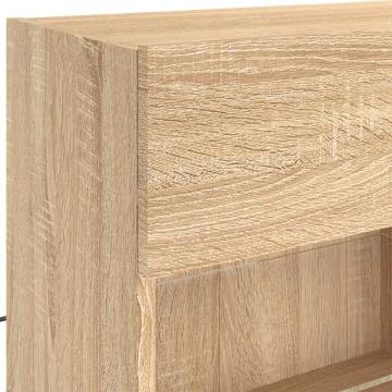 Sonoma Oak TV Wall Cabinet with LED Lights - 98.5x30x60.5 cm