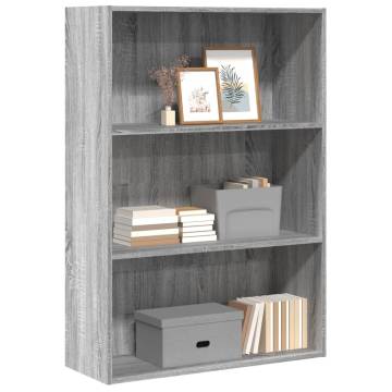 Bookcase Grey Sonoma 80x30x114 cm Engineered Wood | HiPo Market