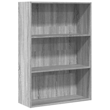 Bookcase Grey Sonoma 80x30x114 cm Engineered Wood | HiPo Market