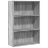 Bookcase Grey Sonoma 80x30x114 cm Engineered Wood | HiPo Market