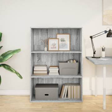 Bookcase Grey Sonoma 80x30x114 cm Engineered Wood | HiPo Market