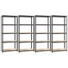 5-Layer Shelves - Anthracite Steel & Engineered Wood | Hipomarket