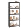 5-Layer Shelves - Anthracite Steel & Engineered Wood | Hipomarket