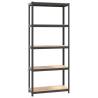 5-Layer Shelves - Anthracite Steel & Engineered Wood | Hipomarket