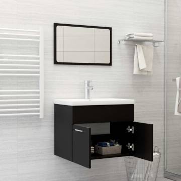 Stylish Black Bathroom Furniture Set - Hipomarket