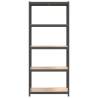 5-Layer Shelves - Anthracite Steel & Engineered Wood | Hipomarket