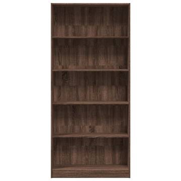 Brown Oak Bookcase 80x24x176 cm - Stylish Storage Solution