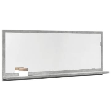 Concrete Grey Bathroom Mirror Cabinet - 90x11x37 cm