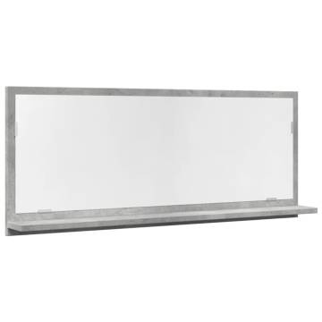 Concrete Grey Bathroom Mirror Cabinet - 90x11x37 cm