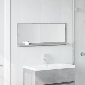 Concrete Grey Bathroom Mirror Cabinet - 90x11x37 cm