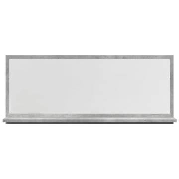 Concrete Grey Bathroom Mirror Cabinet - 90x11x37 cm