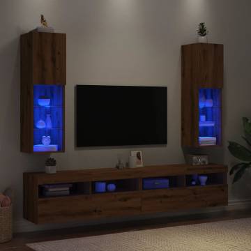 Stylish TV Cabinets with LED Lights - Artisan Oak | HipoMarket UK