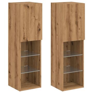 Stylish TV Cabinets with LED Lights - Artisan Oak | HipoMarket UK