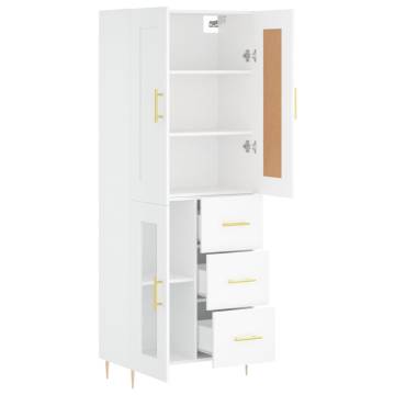 Stylish Highboard White - 69.5x34x180 cm | Hipomarket