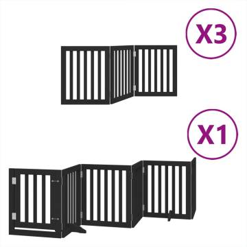 Foldable Dog Gate with Door - 15 Panels, 750 cm, Black