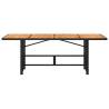 Garden Table with Acacia Wood Top - Black 190x80 cm