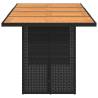 Garden Table with Acacia Wood Top - Black 190x80 cm