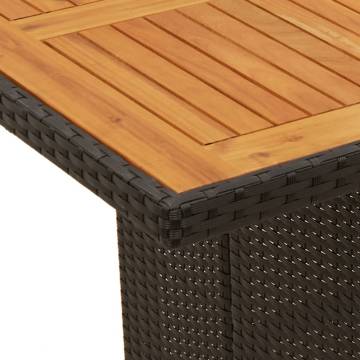 Garden Table with Acacia Wood Top - Black 190x80 cm