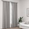 Linen-Look Blackout Curtains with Hooks 2 pcs Grey 140x225 cm Colour grey Size 140 x 225 cm Quantity in Package 2 