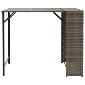 5 Piece Foldable Grey Poly Rattan Garden Dining Set