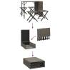 5 Piece Foldable Grey Poly Rattan Garden Dining Set