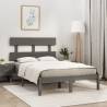 Bed Frame Grey Solid Wood 160x200 cm Colour grey Size 160 x 200 cm 