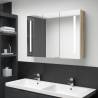  LED Bathroom Mirror Cabinet 89x14x62 cm White and Oak Colour white and oak Size 89 x 14 x 62 cm Quantity in Package 1 