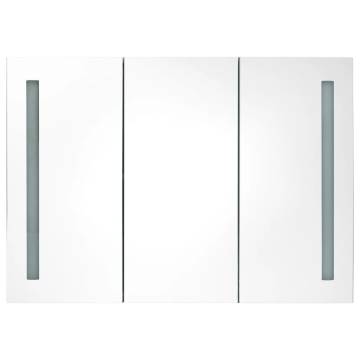 LED Bathroom Mirror Cabinet 89x14x62 cm - White and Oak