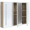 LED Bathroom Mirror Cabinet 89x14x62 cm - White and Oak