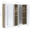 LED Bathroom Mirror Cabinet 89x14x62 cm - White and Oak