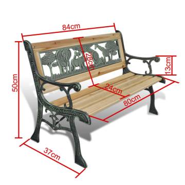 Children's Garden Bench 84 cm - Classic Wooden Design